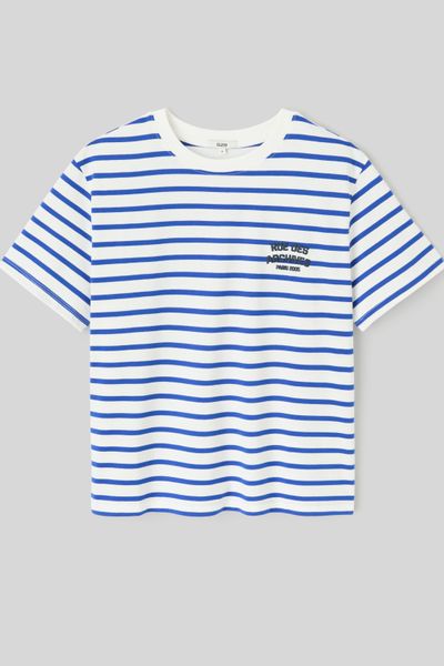 T-shirt ray&eacute; manches courtes