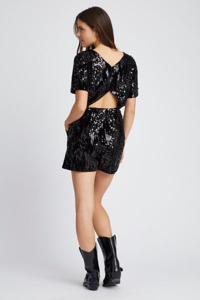 Combishort velours sequins