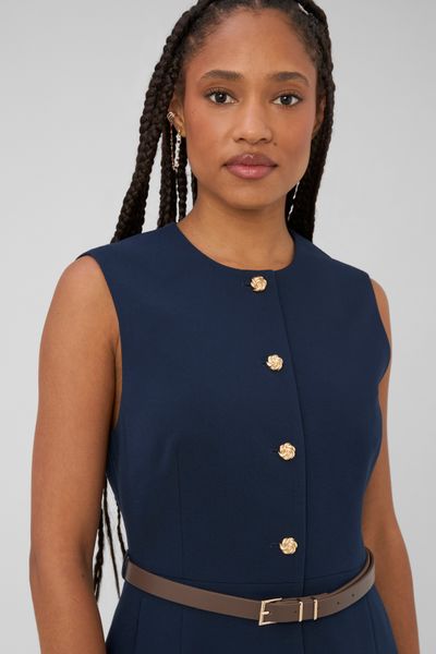 Gilet sans manches ceintur&eacute;