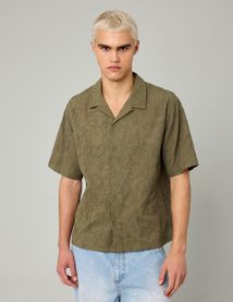 Chemise manches courtes brod&eacute;e