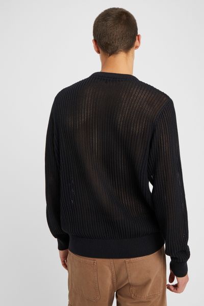 Pull col rond maille ajourée