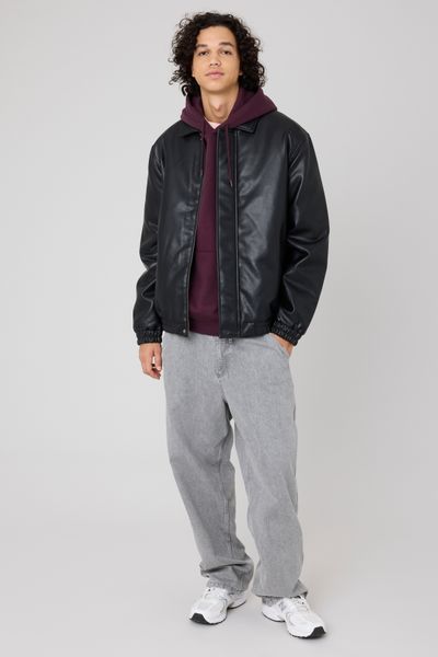 Blouson zippé en tissu enduit
