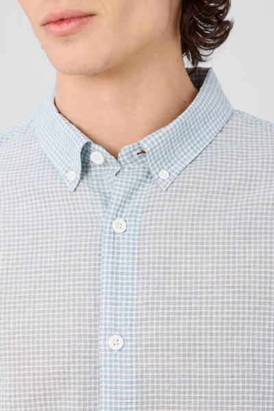 Chemise &agrave; carreaux seersucker