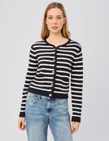 Gilet boutonn&eacute; ray&eacute;