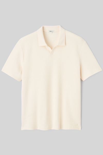 Polo mati&egrave;re gaufr&eacute;e