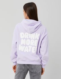 Sweat &agrave; capuche imprim&eacute; devant/dos