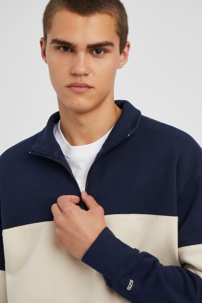 Sweat col montant colorblock