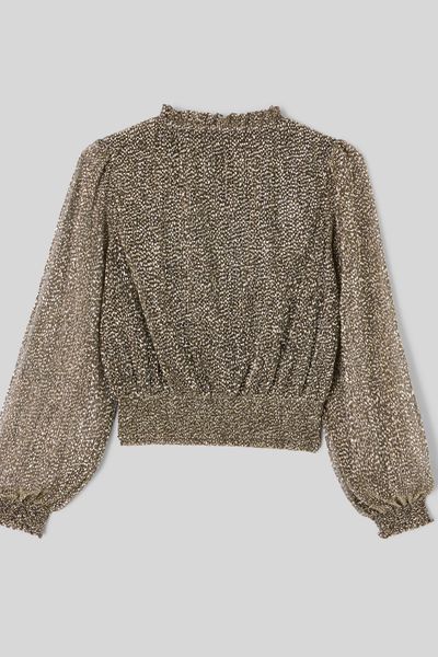 Blouse plissée pailletée