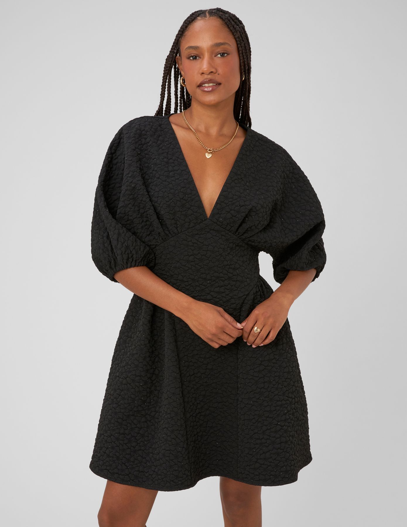 Robe courte textur&eacute;e