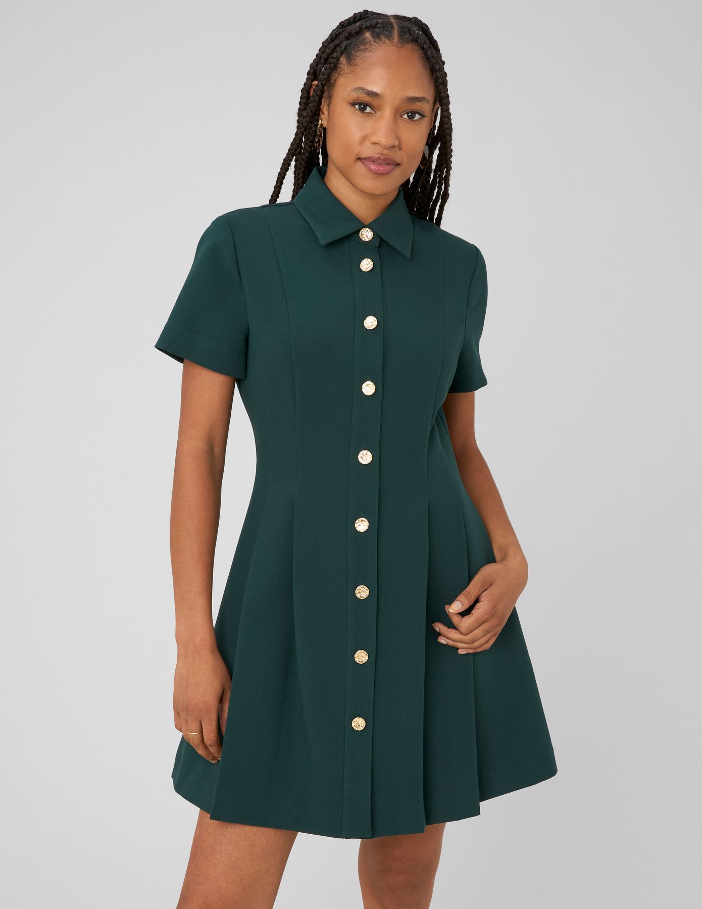 Robe col chemise boutonn&eacute;e