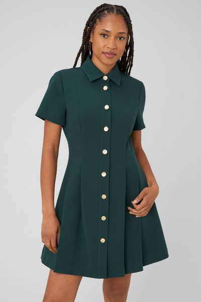 Robe col chemise boutonn&eacute;e