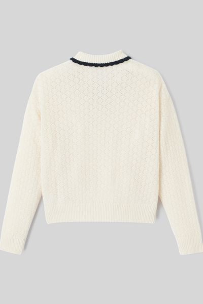 Pull col polo ajouré
