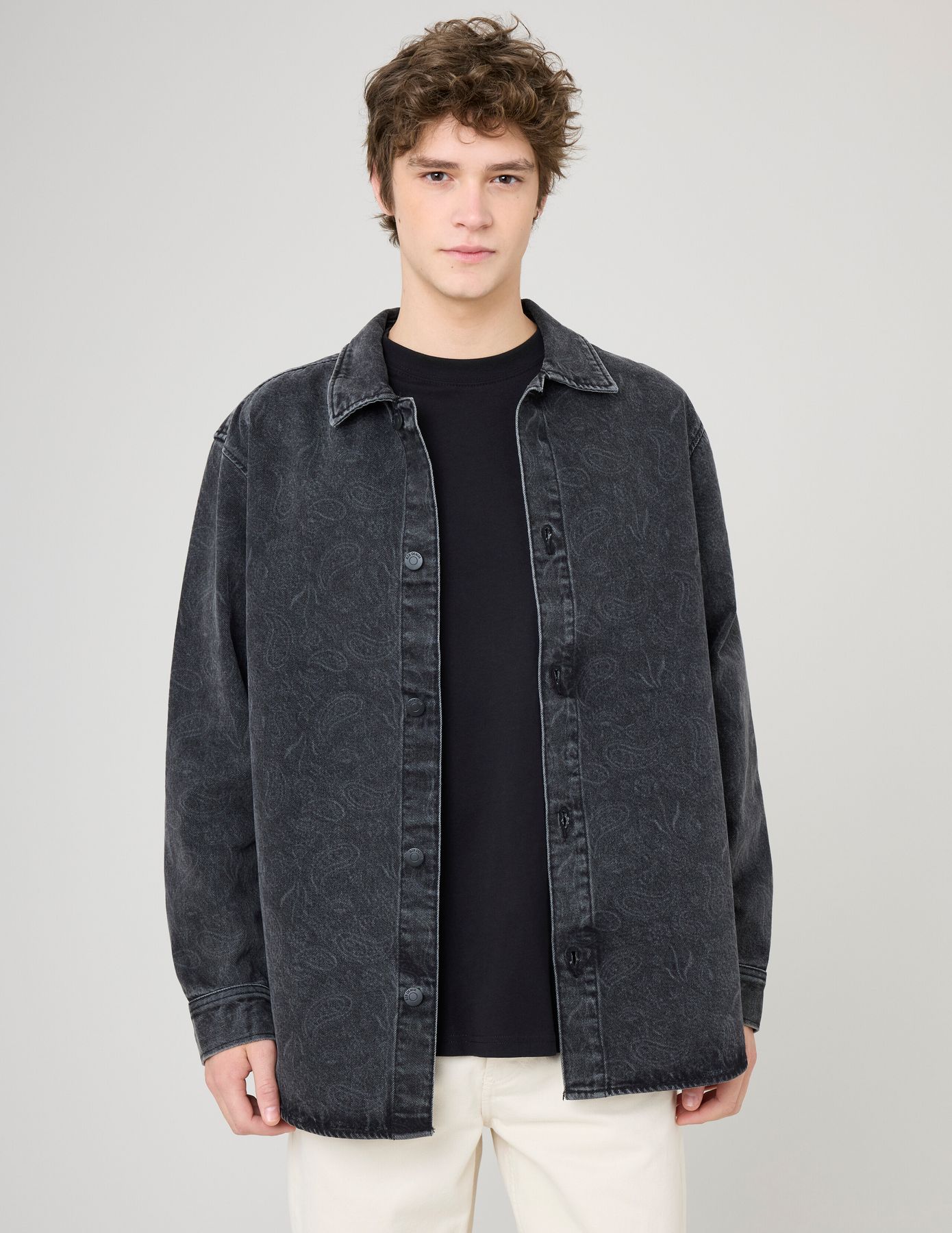 Surchemise en jean imprimée
