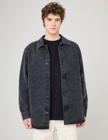 Surchemise en jean imprimée
