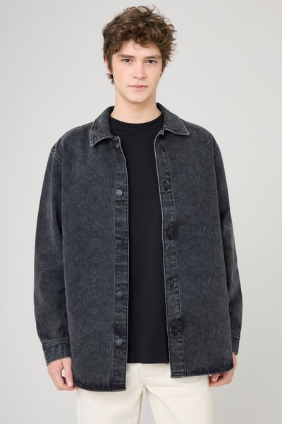 Surchemise en jean imprimée