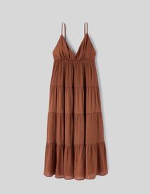 Robe fluide longue à étages