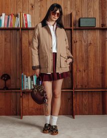 Veste avec col velours côtelé