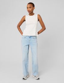 D&eacute;bardeur p&eacute;plum &agrave; pois