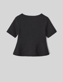 T-shirt peplum en tweed