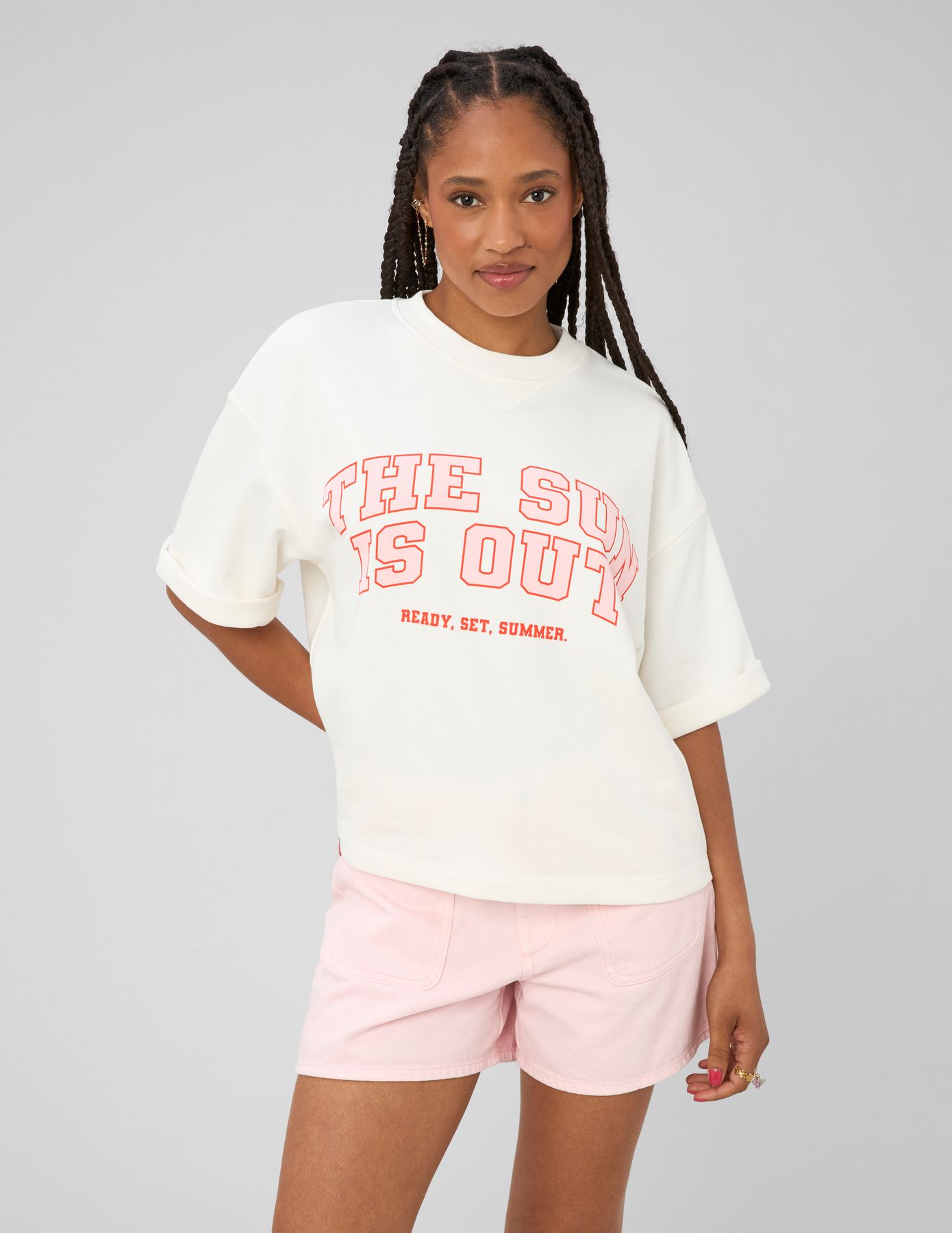 Sweat imprim&eacute; manches courtes