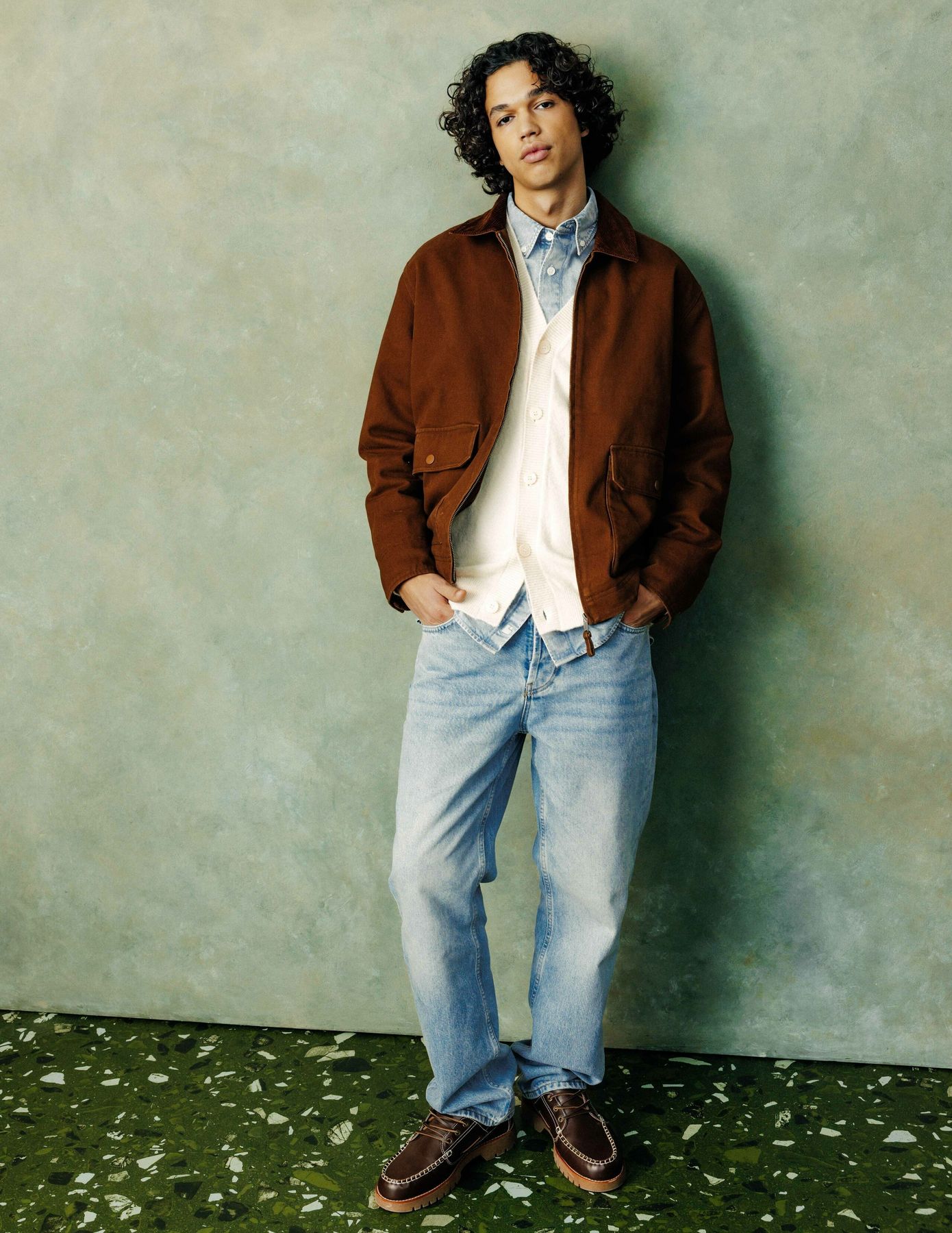 Jean relaxed double stone