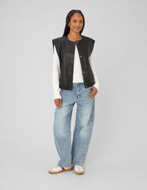Gilet sans manches en tissu enduit