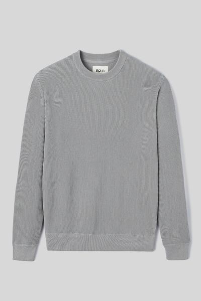 Pull col rond maille c&ocirc;tel&eacute;e