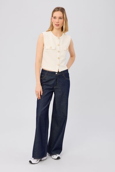 Top sans manches effet tweed
