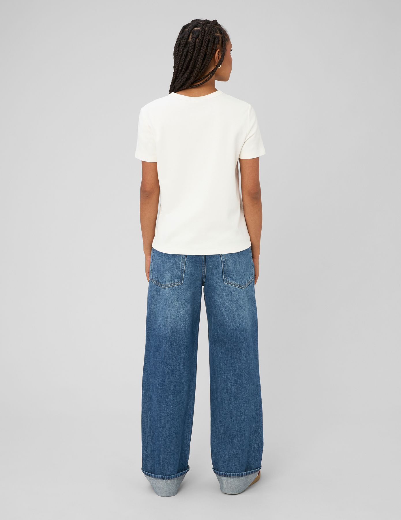 Jean baggy &agrave; revers