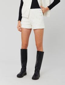 Short en tweed &agrave; sequins