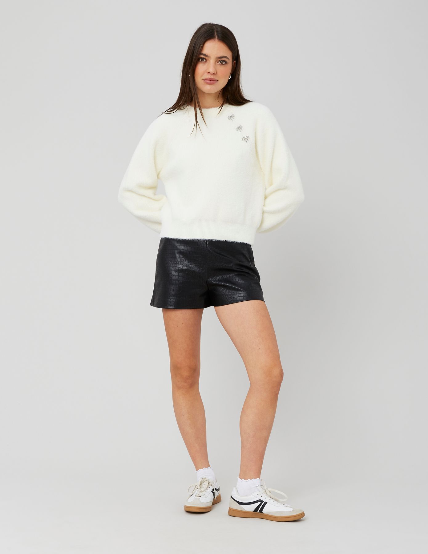 Short en tissu enduit