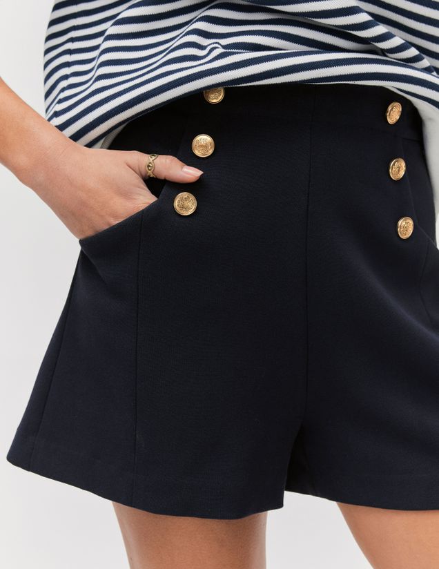 Short à boutons fantaisie en polyester recyclé