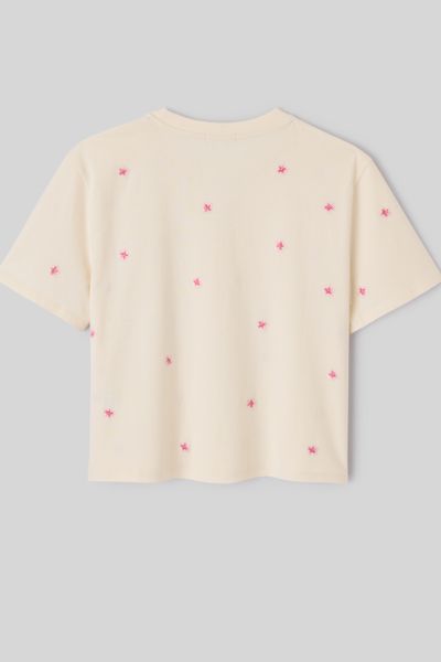 T-shirt avec broderies fleurs
