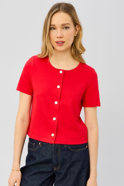 T-shirt boutonn&eacute;