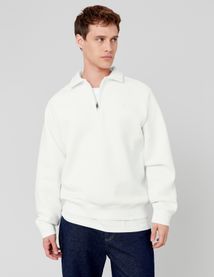 Sweat col polo zippé