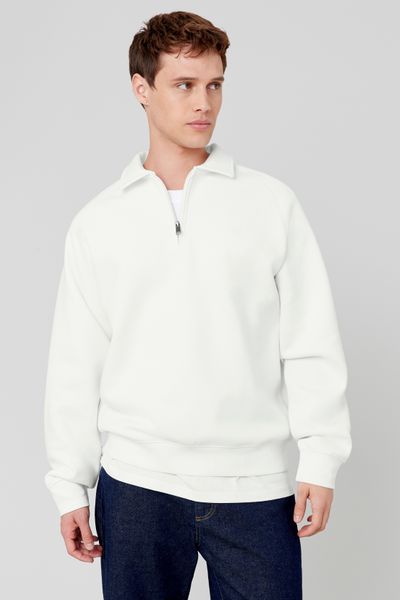 Sweat col polo zippé