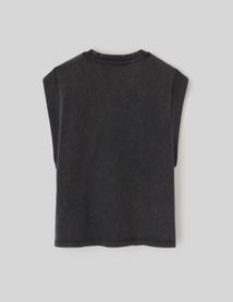 T-shirt sans manches à strass