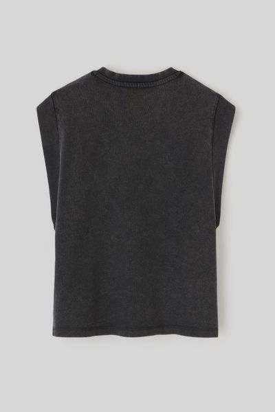 T-shirt sans manches à strass