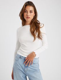 T-shirt dos nu manches longues