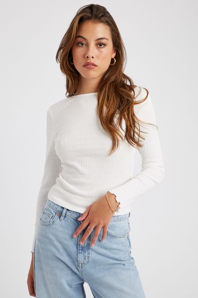 T-shirt dos nu manches longues