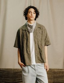 Chemise manches courtes brodée