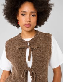 Gilet sans manches &agrave; n&oelig;uds