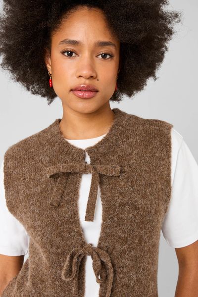 Gilet sans manches &agrave; n&oelig;uds