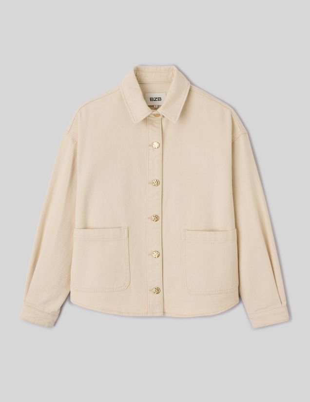 Veste twill boutons dor&eacute;s