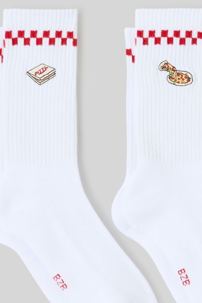 Lot de 2 paires de chaussettes brodées