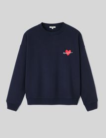 Sweat col rond brodé