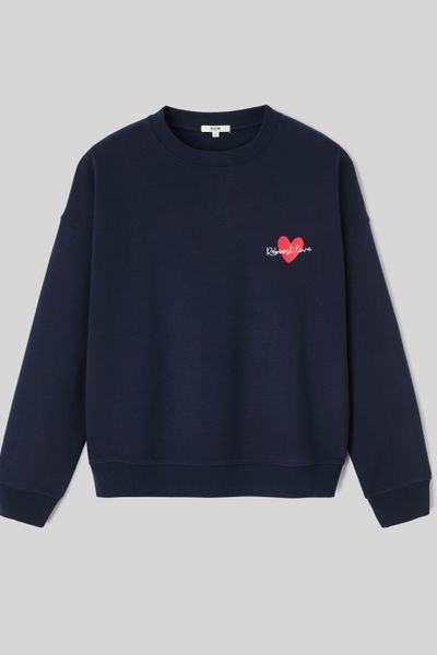 Sweat col rond brodé