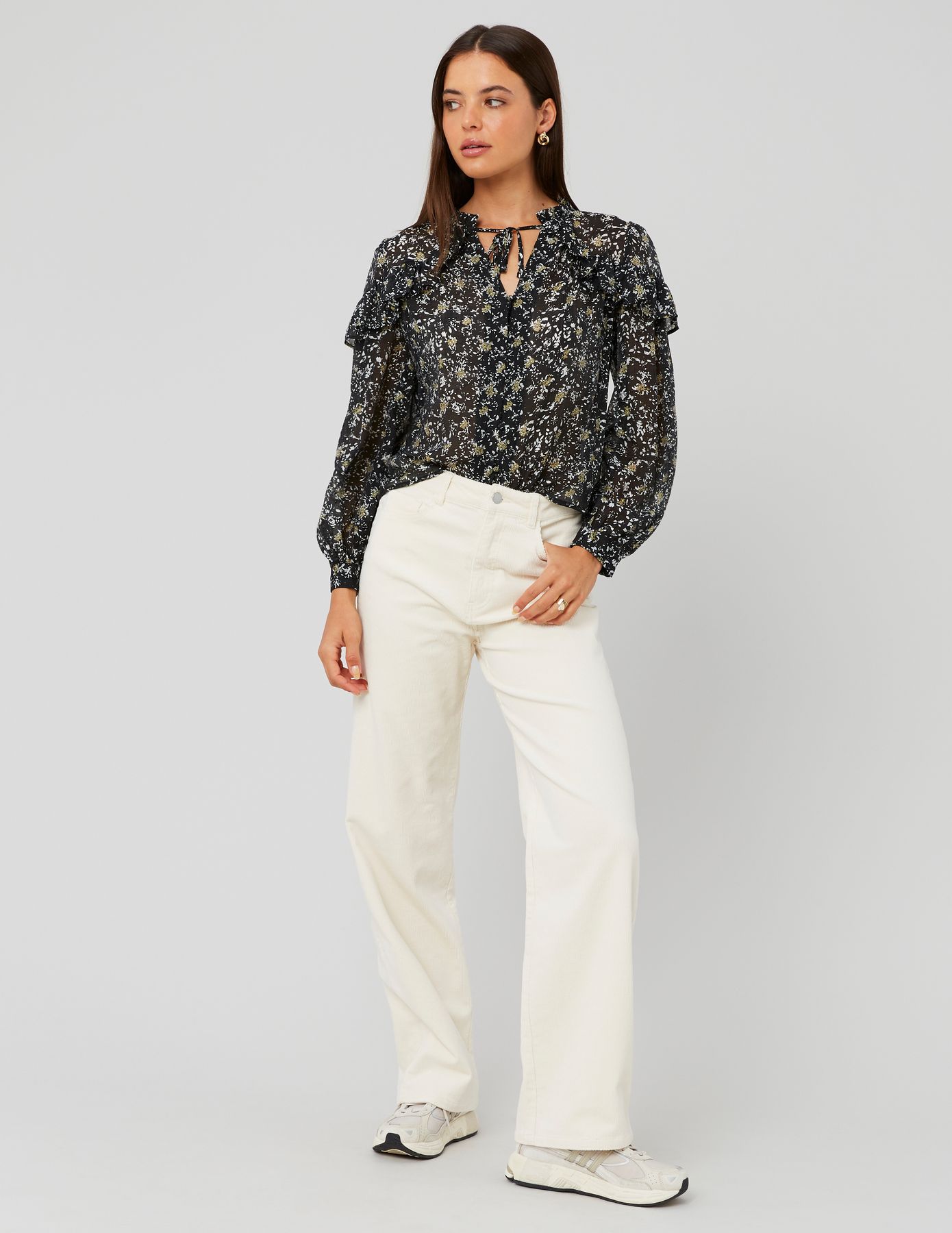 Blouse en voile imprimée