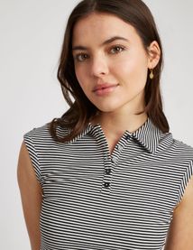 Polo rayé sans manches