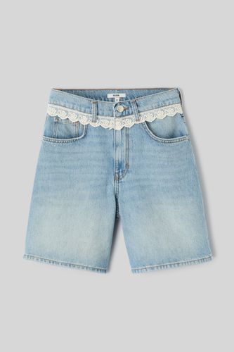 Short en jean dentelle